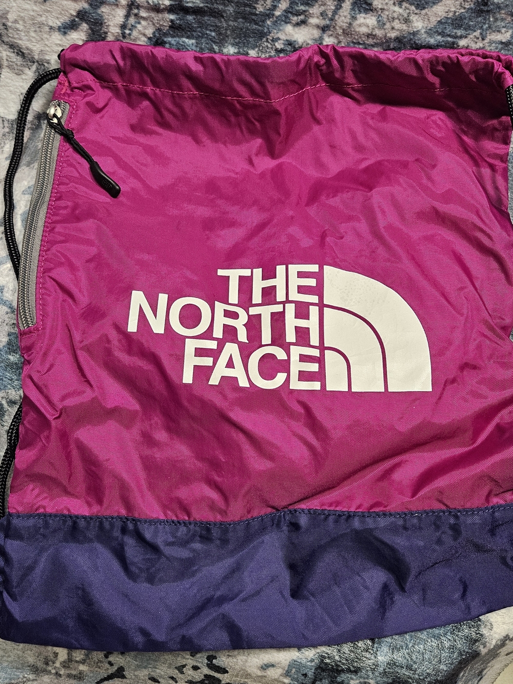 The North Face Magenta and Purple Drawstring Backpack